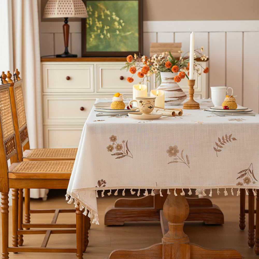 Elegant Embroidered Tablecloth