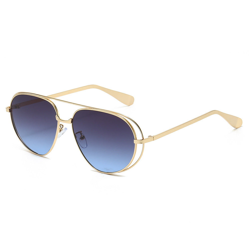 Stylish Aviator Sunglasses with Blue Lenses Kalsten