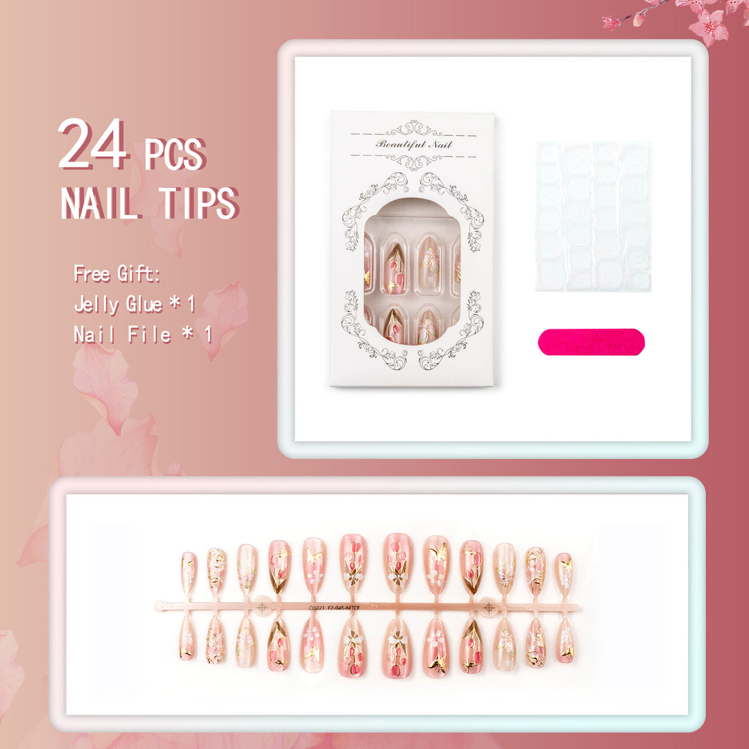 Elegant artificial nails with floral designs Kalsten