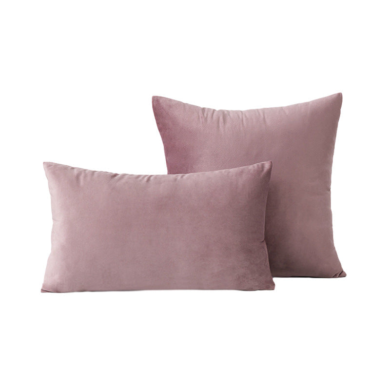 Luxury Velvet Square and Lumbar Decorative Pillow Cover Set with Concealed Zipper and Soft Microfiber Back