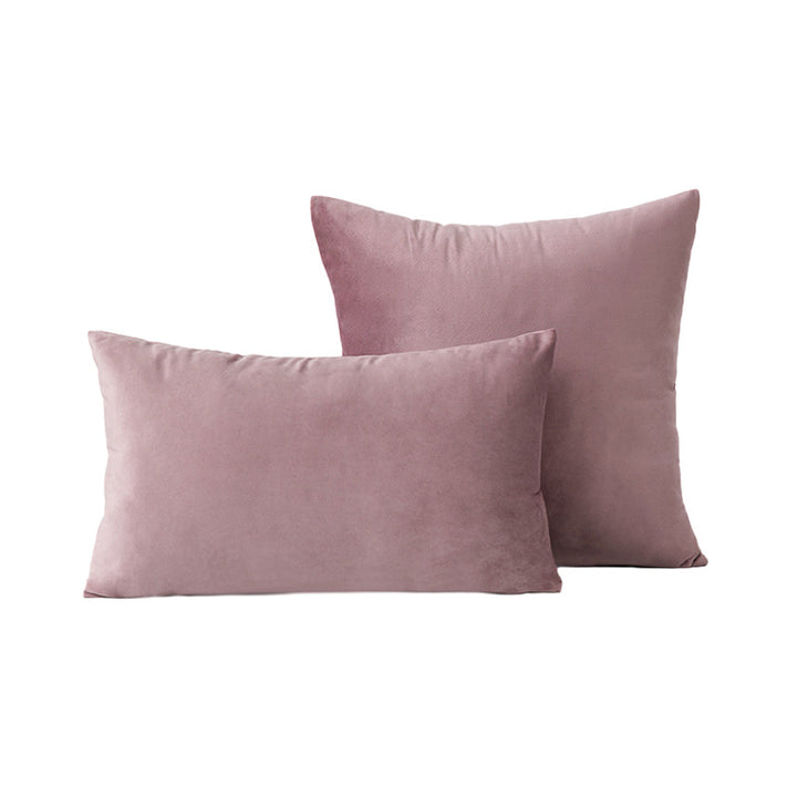 Luxury Velvet Square and Lumbar Decorative Pillow Cover Set with Concealed Zipper and Soft Microfiber Back