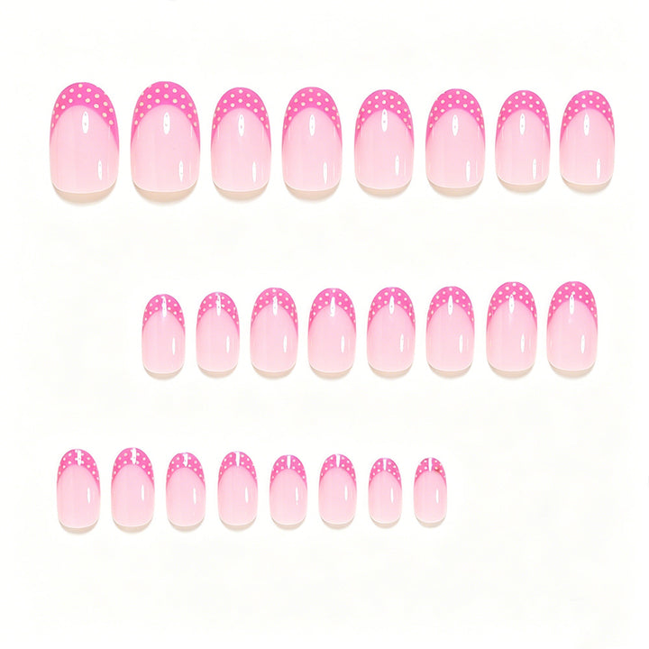 Artistic Polka Dot French Tip Nail Set Kalsten