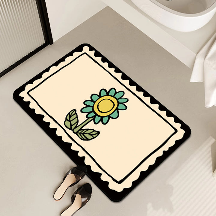 Playful Cartoon Dog-Themed Bath Mat Kalsten