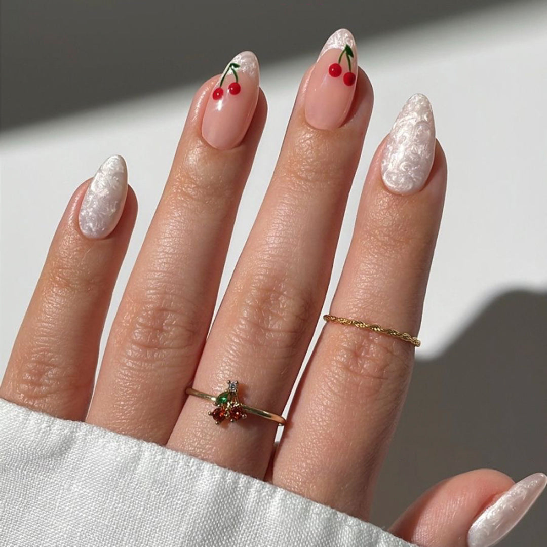 Artful Nail Extensions with Fruity Design Kalsten