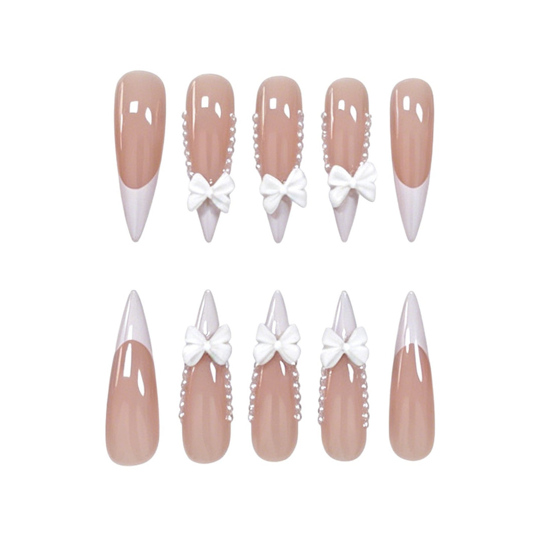 Elegant Bow-Embellished Nail Art Kalsten