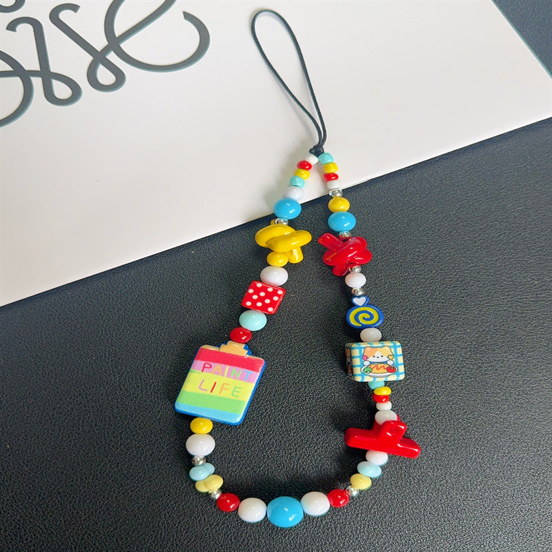 Colorful Themed Beaded Keychain Kalsten