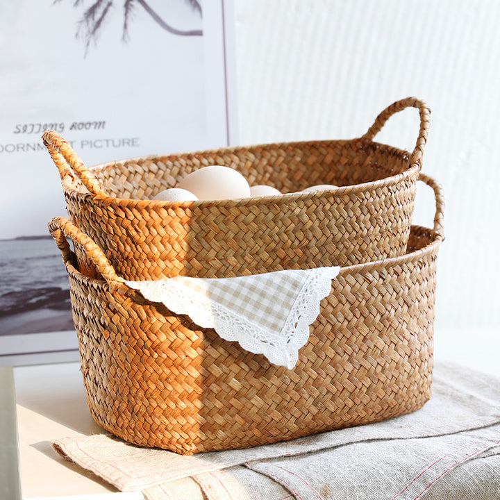 Unisex Handwoven Storage Basket with Practical Carrying Handles Kalsten