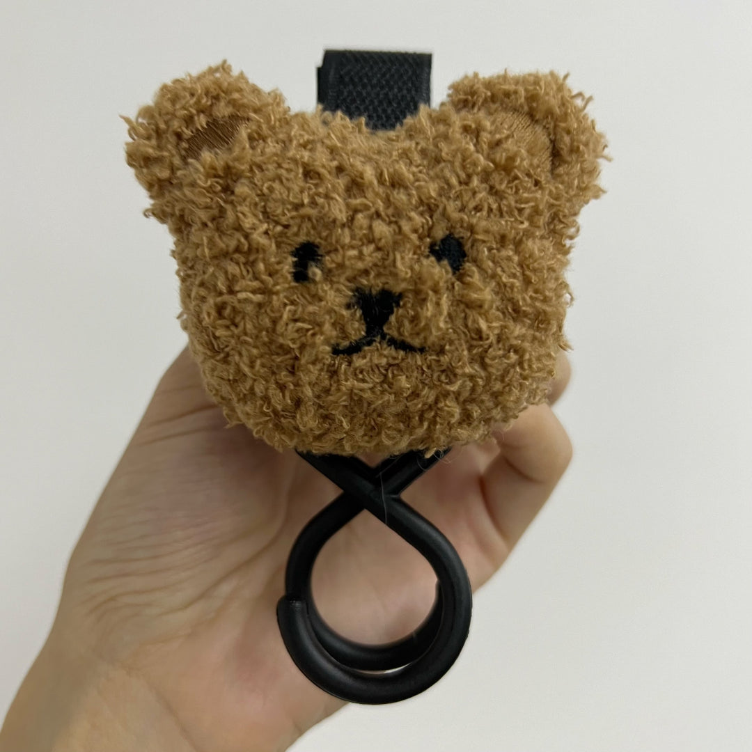 Plush Bear Stroller Hook and Clip Keychain Accessory