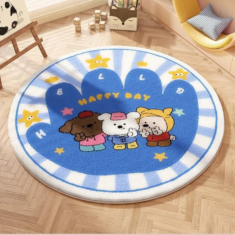 Cartoon-Themed Round Area Rug