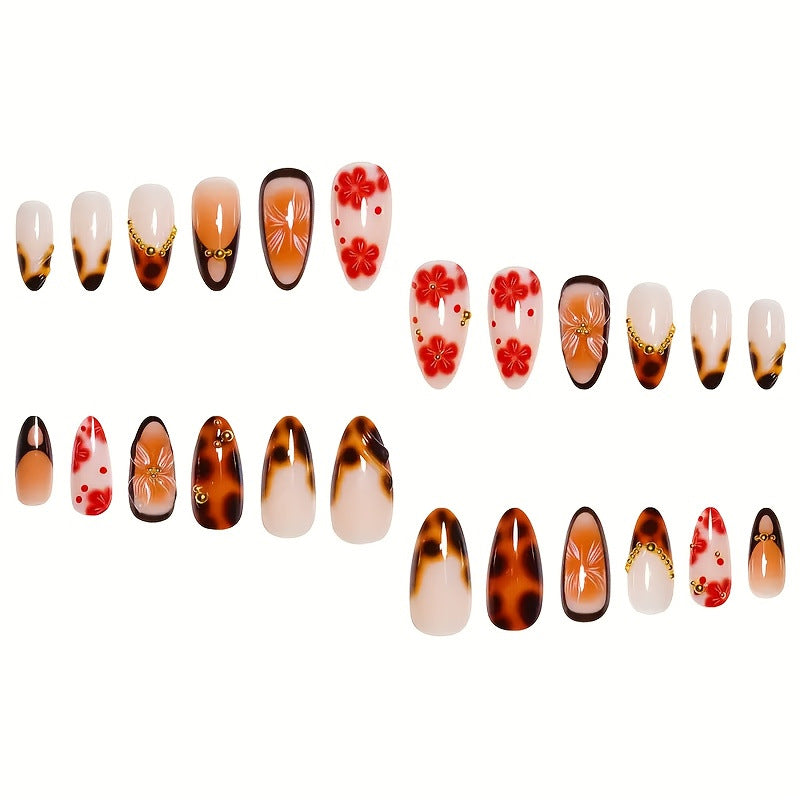 Artistic Gel Floral Nail Enhancements Kalsten