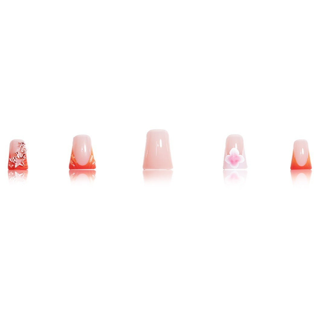 Floral Accent Press-On Nail Set Kalsten