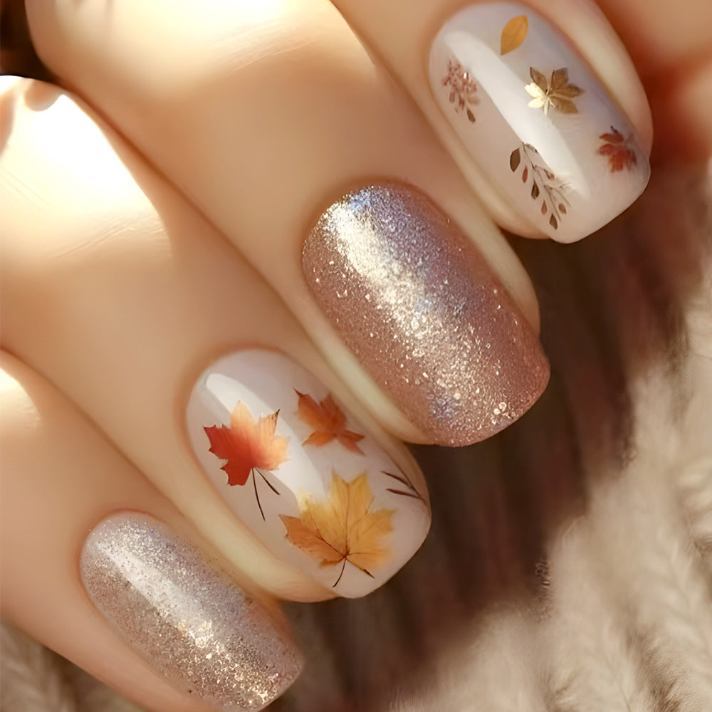 Artistic Autumn-Themed Press-On Nails Kalsten
