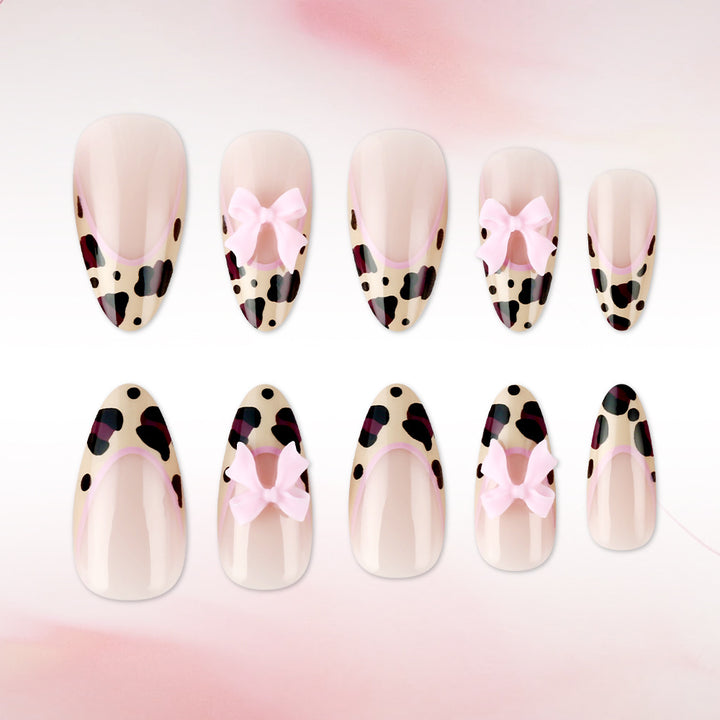 Decorative Gel Press-On Nails with Bow Accents Kalsten