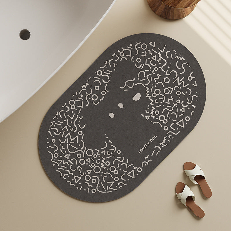 Decorative Dog-Themed Bath Mat Kalsten