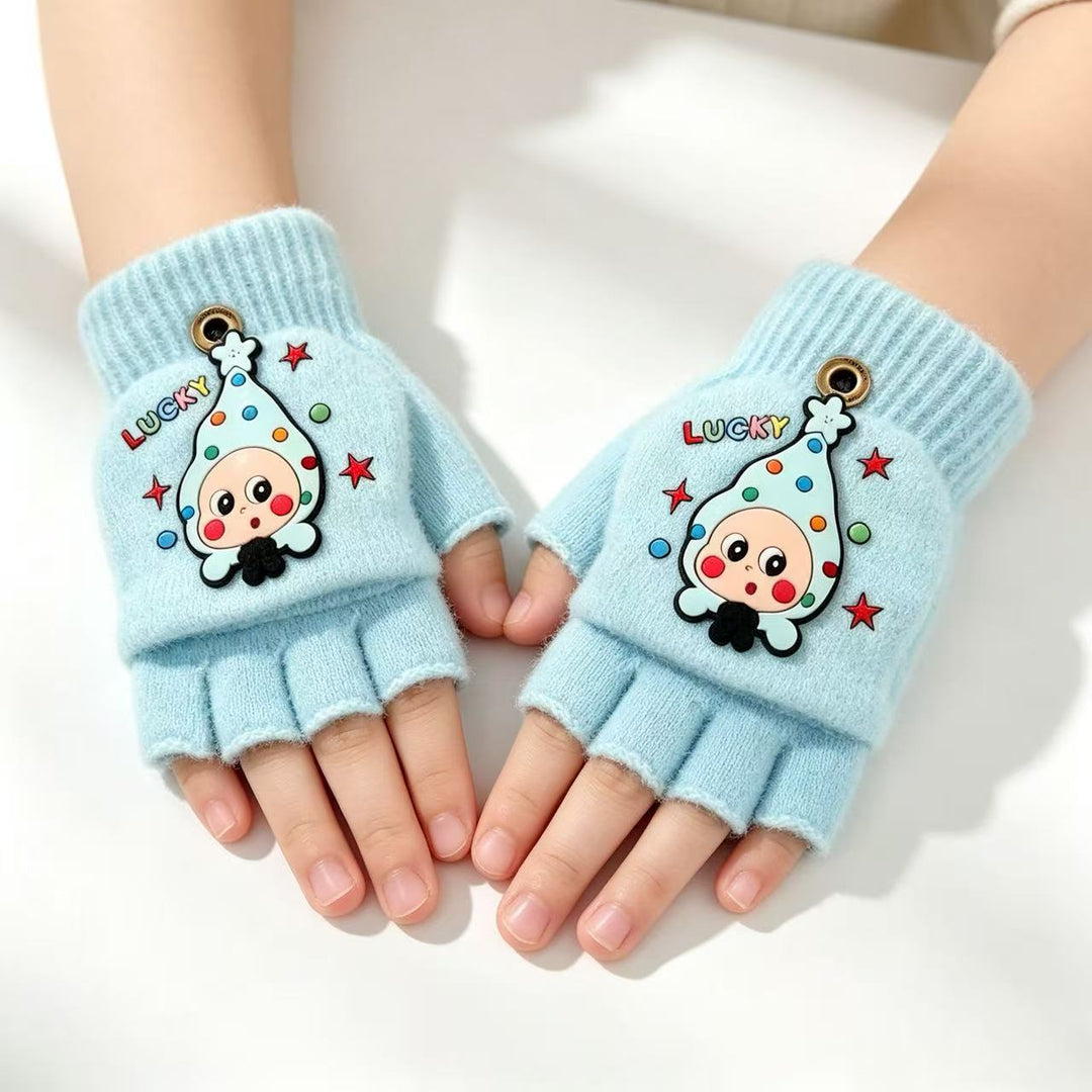 Playful Cartoon Fingerless Gloves Kalsten