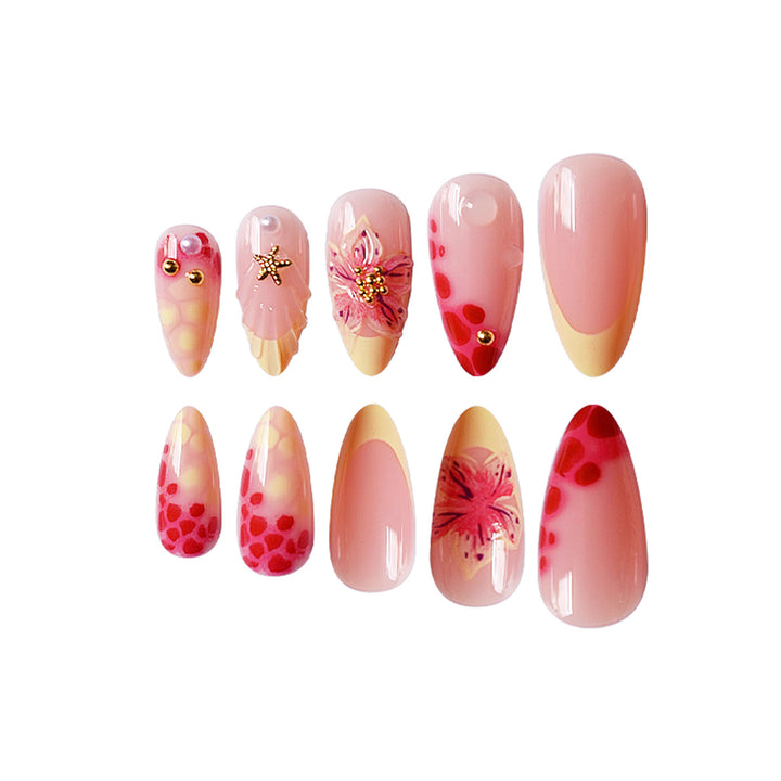 Floral 3D Press-On Nail Art Kalsten