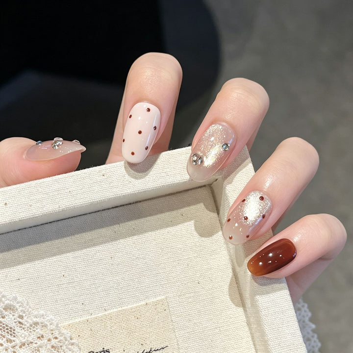Premium Rhinestone-Embellished Press-On Nail Art Kalsten