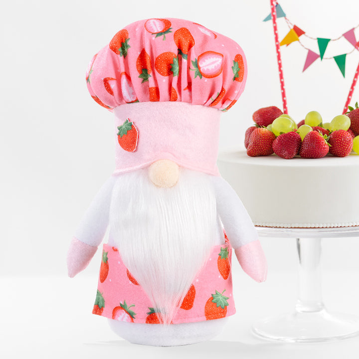Strawberry Chef Gnome Figurine Kalsten