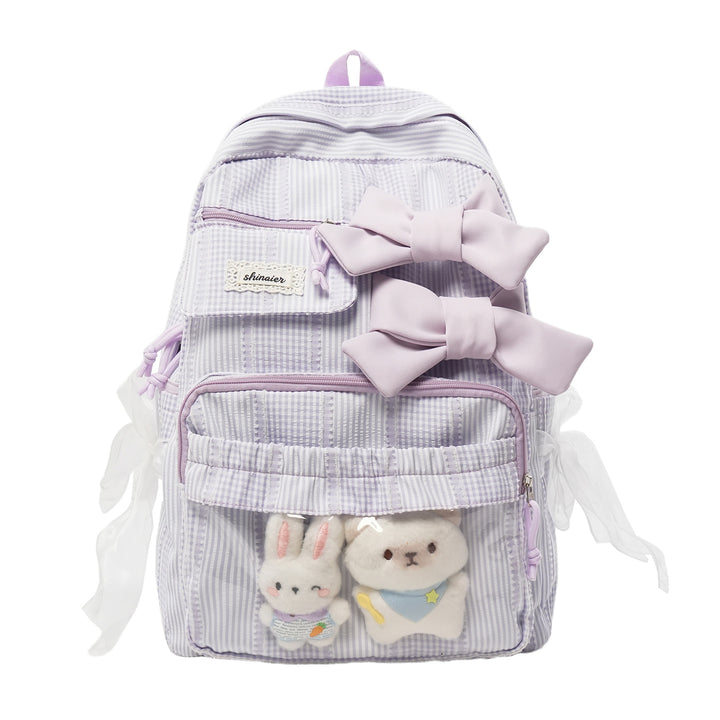 Decorative Bow-Embellished School Backpack Kalsten