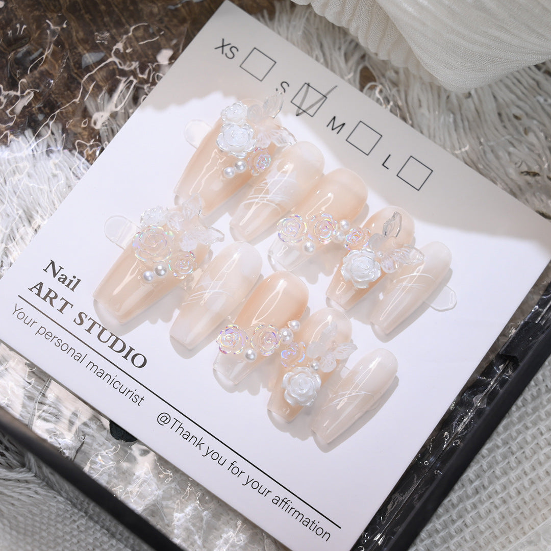 Elegant Floral Press-On Nail Set Kalsten