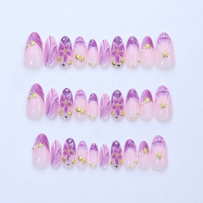 Artistic Floral Press-On Nail Set Kalsten