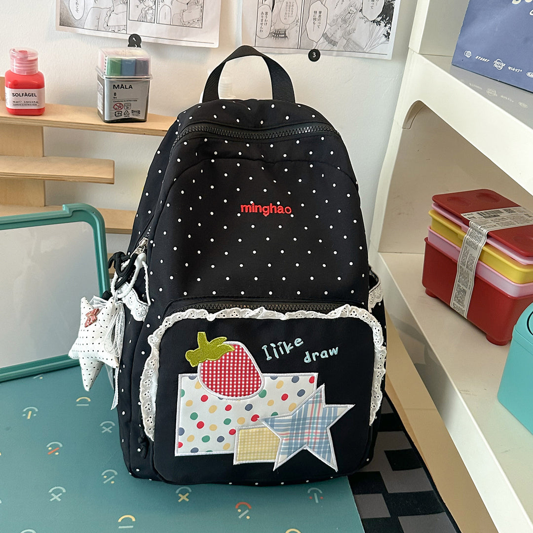 Decorative Polka Dot Print Backpack Kalsten