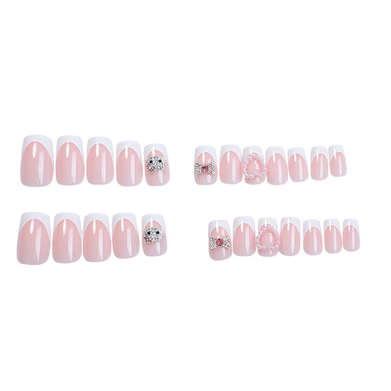 Premium Decorative Press-On Nail Set with Rhinestone and Gem Accents Kalsten