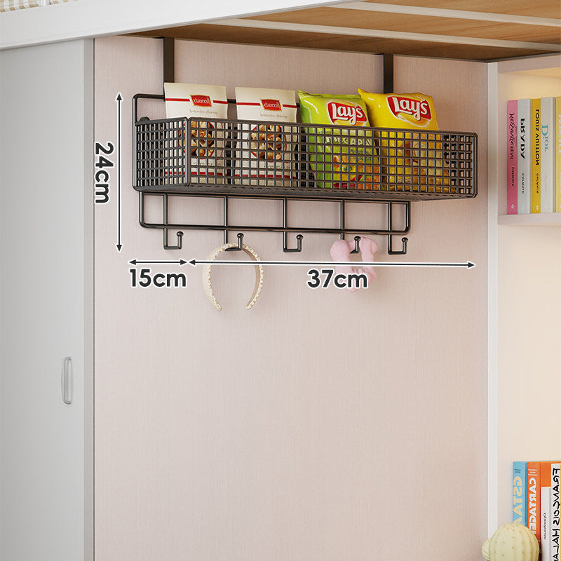 Wall-Mounted Grid Mesh Stacked Tiered Pantry and Bathroom Storage Baskets