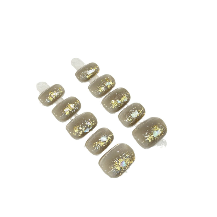 Luxury Press-On Nail Art Set with Glitter Accents