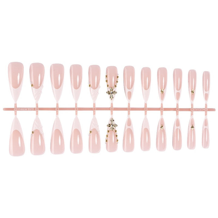 Elegant artificial nail set with unique embellishments Kalsten