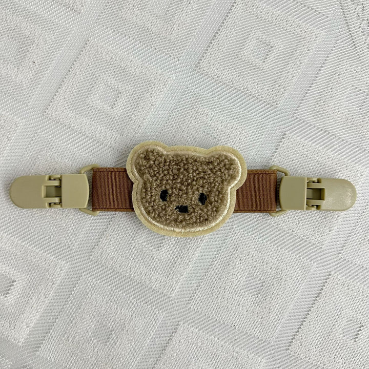 Pacifier and Toy Safety Clip with Plush Bear and Quick-Release Buckles