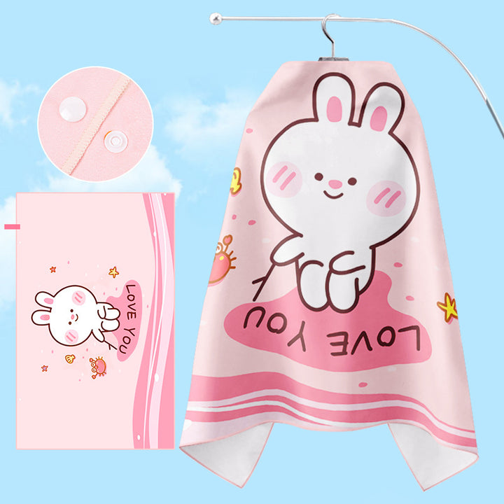 Bathrobe Kalsten with unicorn motif and practical hood