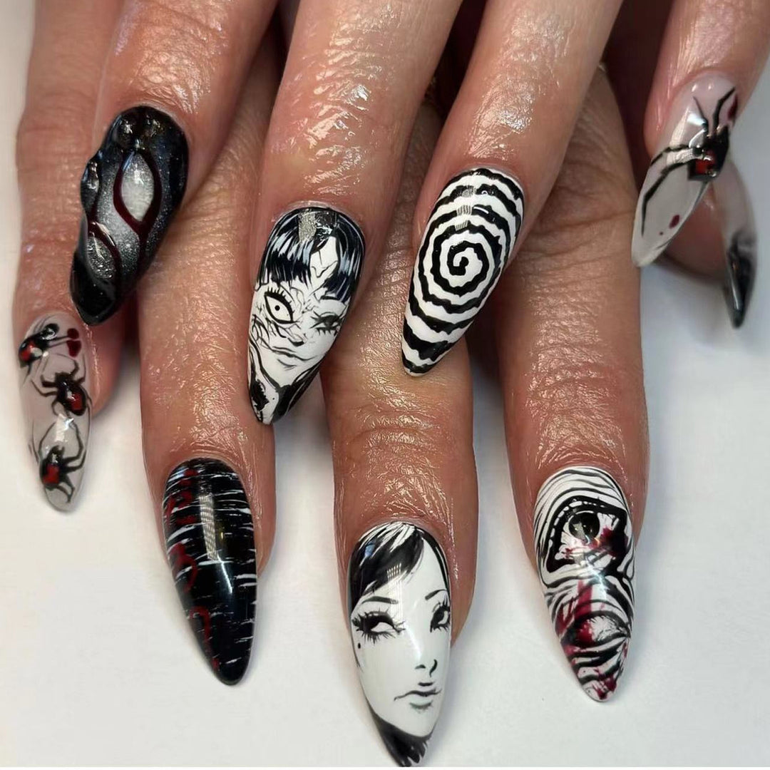 Creative horror design artificial nails Kalsten