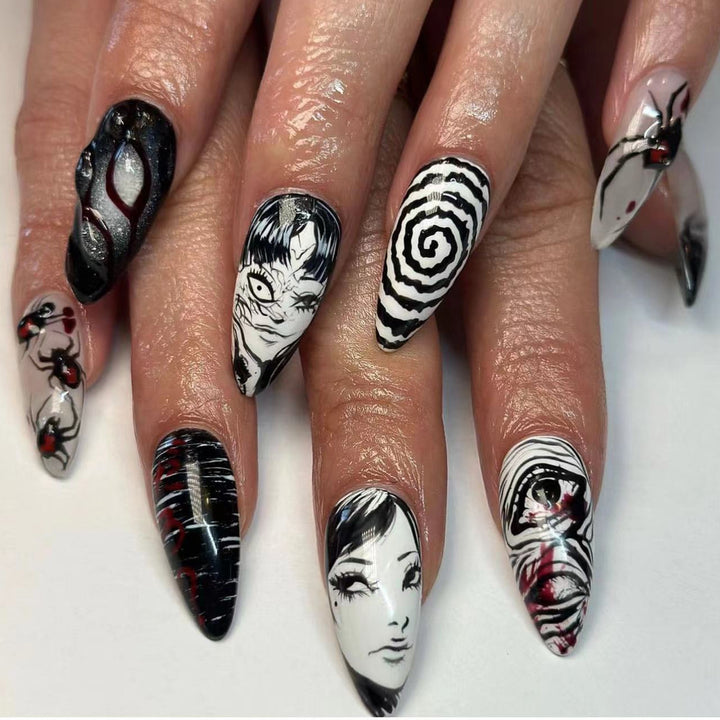 Creative horror design artificial nails Kalsten