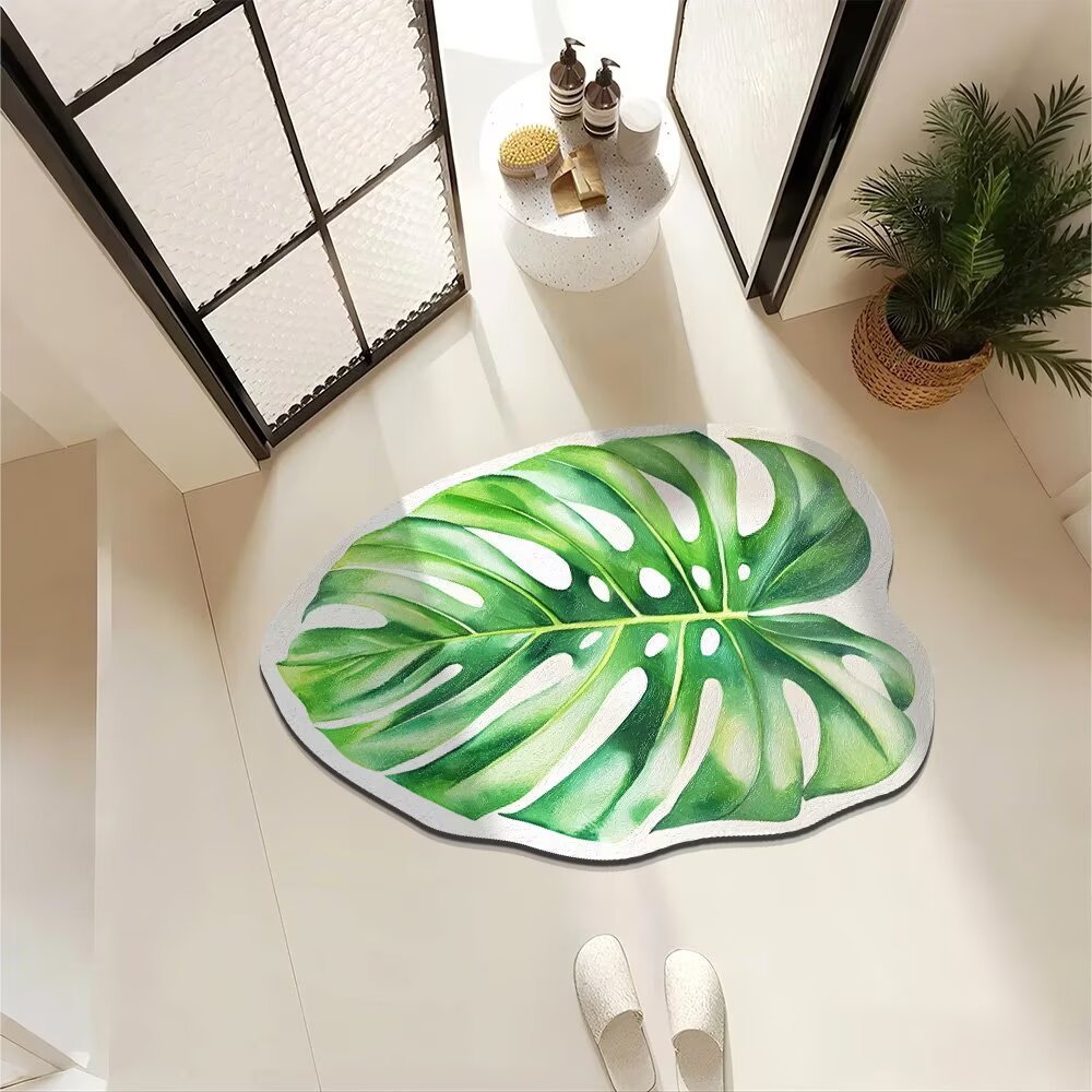 Artistic Leaf-Shaped Area Mat