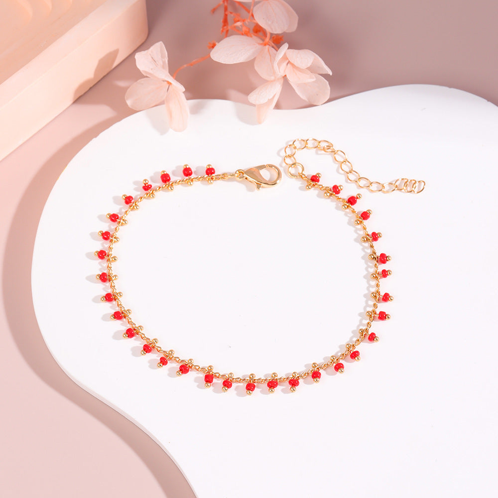 Delicate Beaded Ankle Bracelet Kalsten