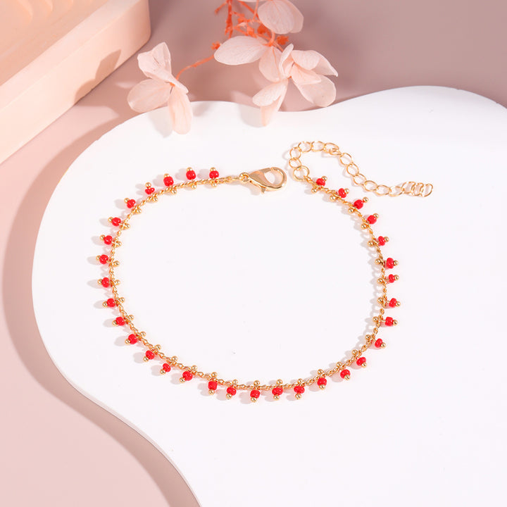 Delicate Beaded Ankle Bracelet Kalsten
