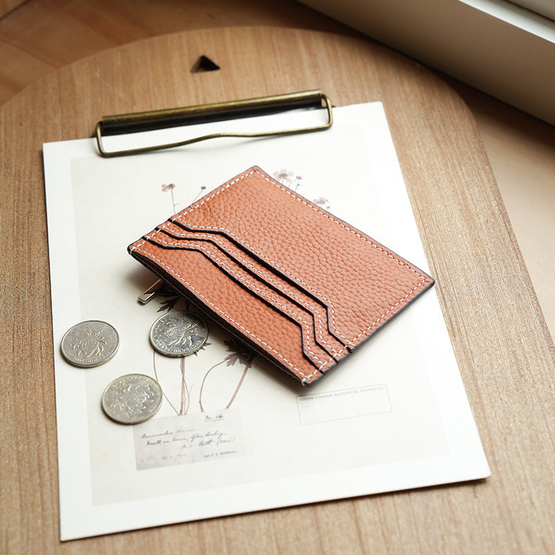 Textured Leather Card Wallet