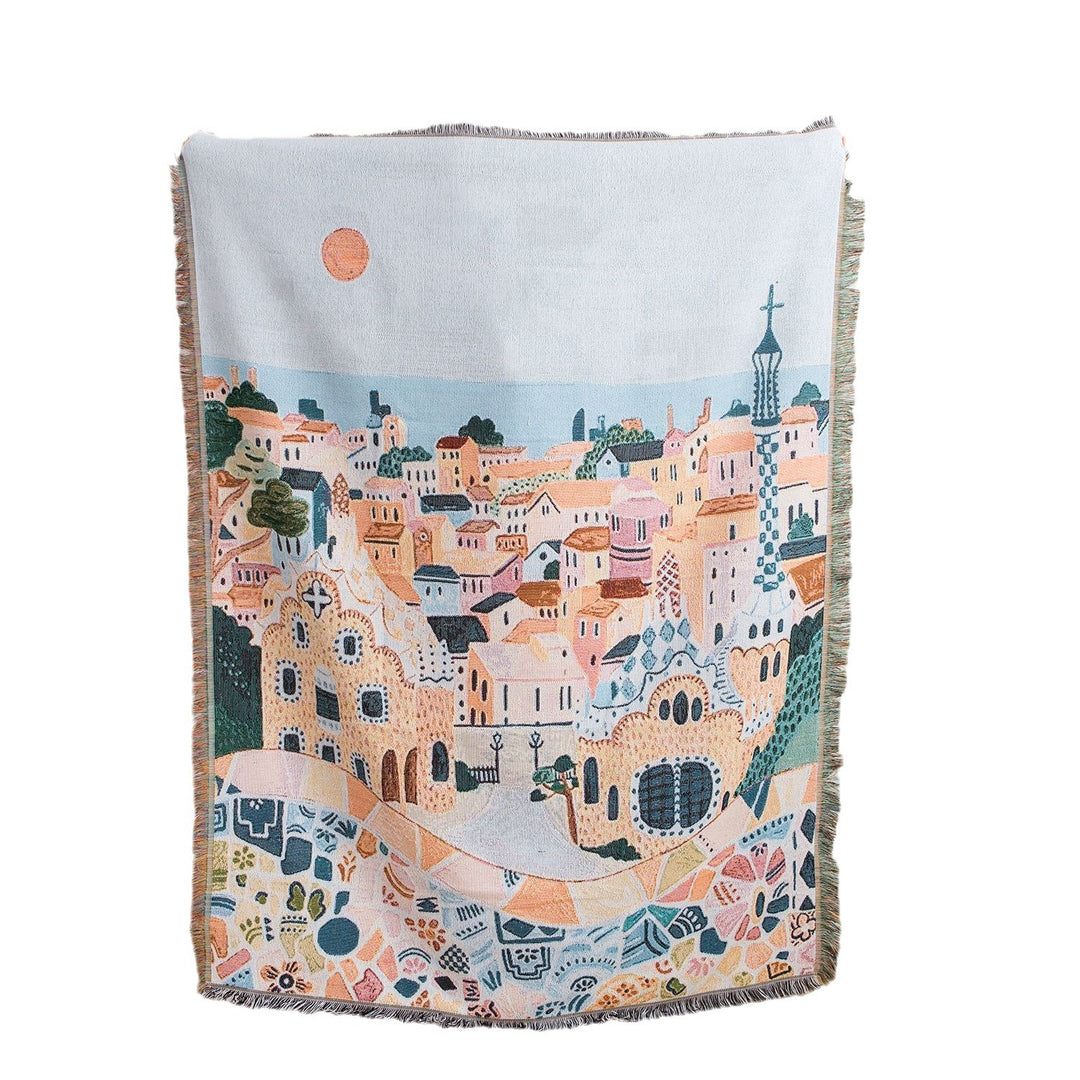 Decorative Landscape Woven Throw Blanket