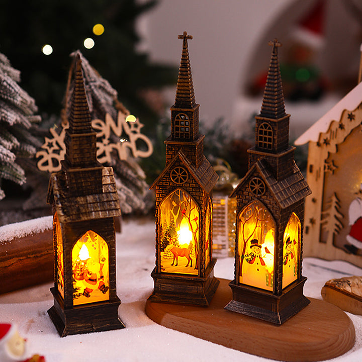Nostalgic Christmas lantern with movable Santa motif Kalsten