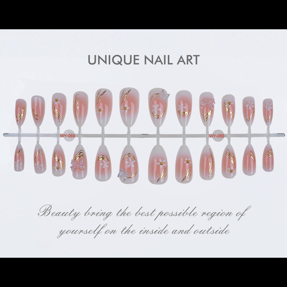 Elegant Floral-Themed Press-On Nail Art Kit Kalsten