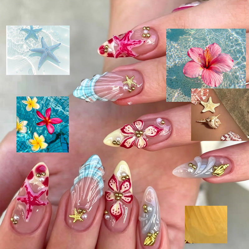 Artistic Floral Press-On Nail Tips Kalsten