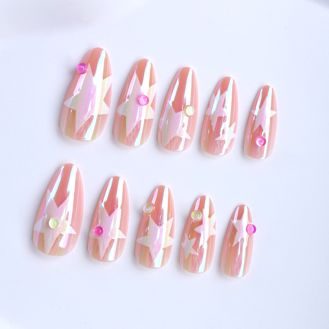 Artificial nails with sparkling star design Kalsten