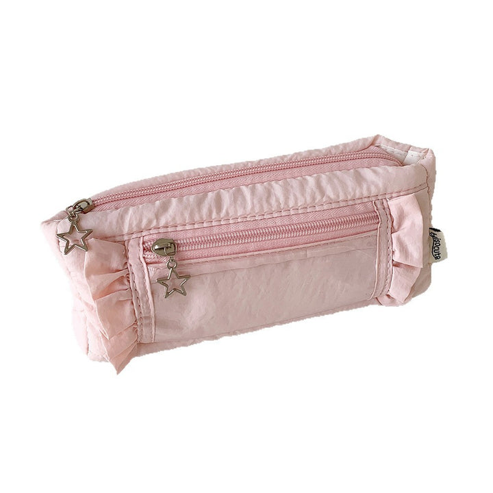 Star-Embellished Cosmetic Pencil Case
