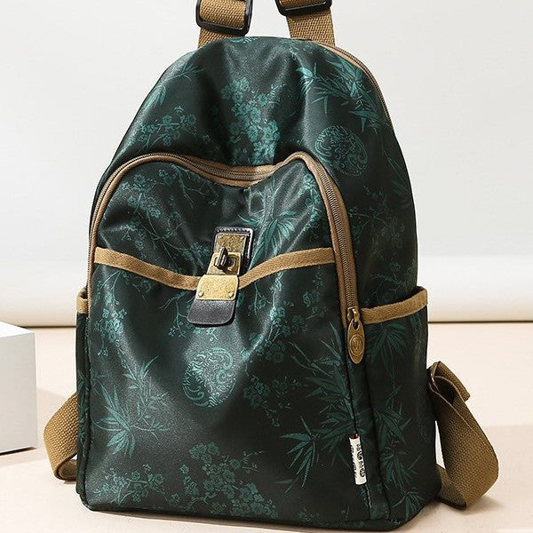 Floral Print Canvas Backpack Kalsten
