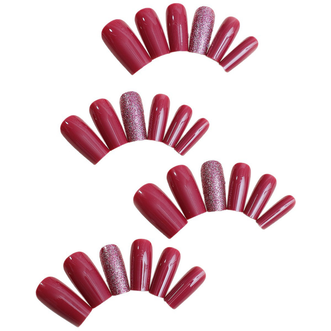 Premium Glitter Accented Press-On Nail Art Set