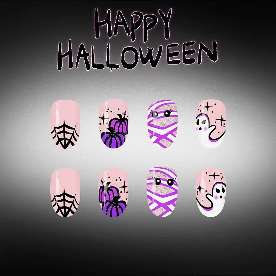 Artificial Nail Set with Creepy Halloween Designs Kalsten
