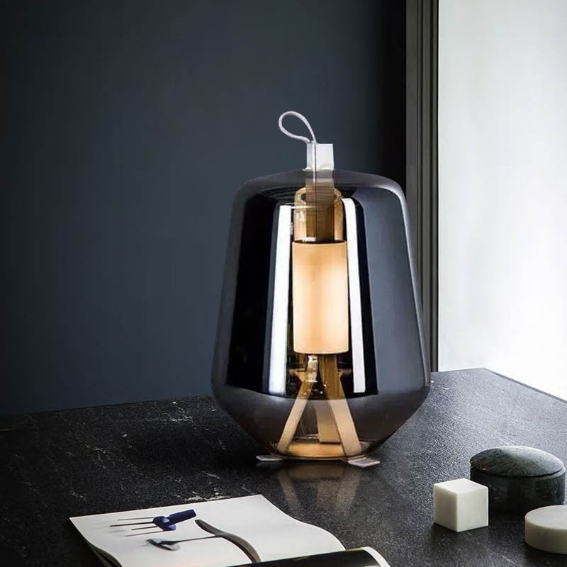Modern Table Lamp with Transparent Glass Shade