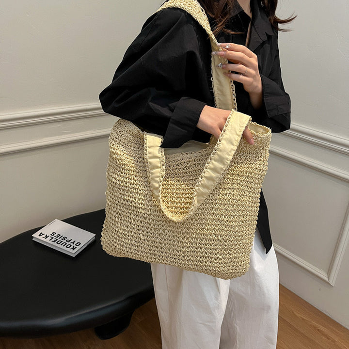 Hand-knotted straw tote bag Kalsten