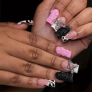 Creative 3D Bow and Pearl Nail Extensions Kalsten